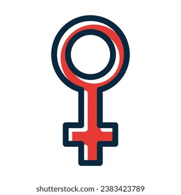 Female symbol Vector Thick Line Filled Dark Colors Icons For Personal And Commercial Use.
