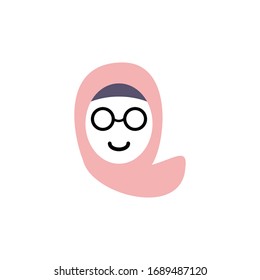 FEMALE SYMBOL. WOMEN WEAR HIJAB ICON. GOOD TO USE FOR ANY CONTENT ABOUT ISLAMIC, INFO GRAPHIC, WEBSITE, PRINT MEDIA, ETC.