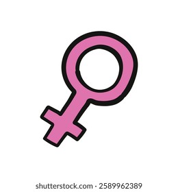 female symbol women's day doodle illustration hand drawn