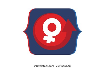 Female symbol. Women's Day. Women's History Month. Equality and women's rights. Girl power in the world. Poster, postcard, banner. Vector illustration