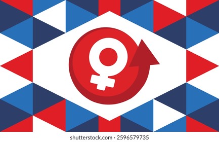 Female symbol. Women's Day. Women's History Month. Equality and women's rights. Girl power in the world. Poster, postcard, banner. Vector illustration