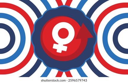 Female symbol. Women's Day. Women's History Month. Equality and women's rights. Girl power in the world. Poster, postcard, banner. Vector illustration
