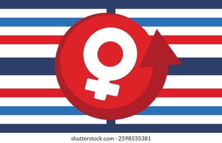 Female symbol. Women's Day. Women's History Month. Equality and women's rights. Girl power in the world. Poster, postcard, banner. Vector illustration