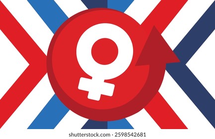Female symbol. Women's Day. Women's History Month. Equality and women's rights. Girl power in the world. Poster, postcard, banner. Vector illustration