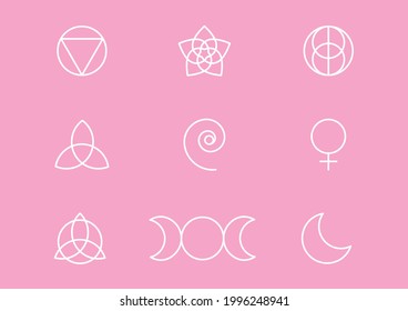 Female Symbols - Woman Flat Design Style