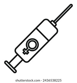 Female syringe injection icon outline vector. Depression change. Life stiff strain