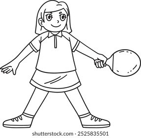 Female Table Tennis Player Ready to Play Isolated 