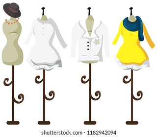 Female tailor dummy on white background illustration