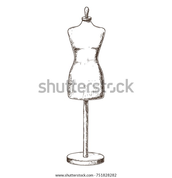 Female Tailors Dummy On White Background Stock Vector (Royalty Free ...