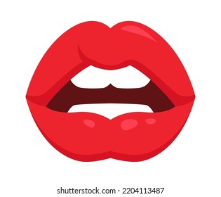 Female talking mouth. Vector illustration
