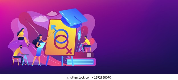 Female Teacher At Board Giving A Lesson On Sexual Education To Students. Sex Education, Sexual Health Teaching, Sex Education Lesson Concept. Header Or Footer Banner Template With Copy Space.