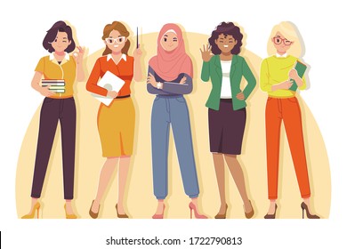 female teacher cartoon character collection