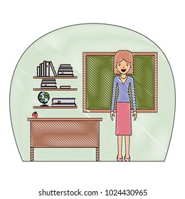 female teacher in classroom