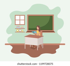 female teacher in the classroom