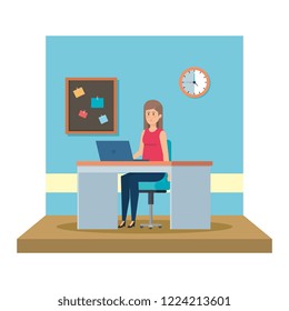 female teacher in the classroom