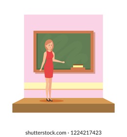female teacher in the classroom