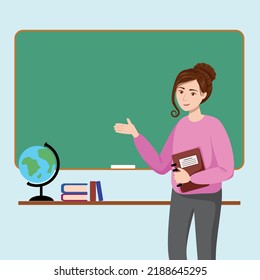 Female Teacher Classroom School Learning Concept Stock Vector (Royalty ...