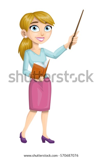 Female Teacher Giving Lesson Stock Vector (Royalty Free) 570687076