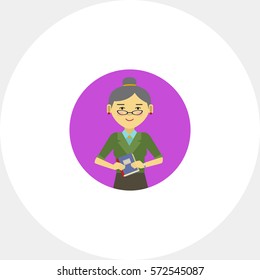 Female teacher holding book