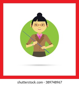 Female teacher with pointer