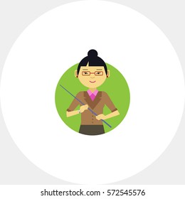 Female teacher with pointer