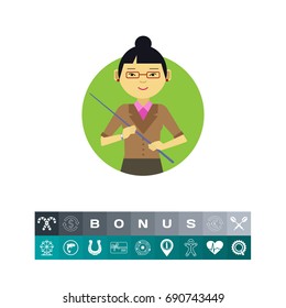 Female teacher with pointer
