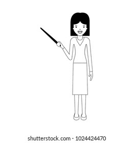 Female Teacher Pointing Stick Stock Vector (Royalty Free) 1024433365