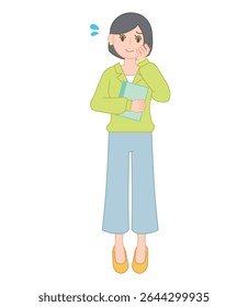 Female Teacher with a Slightly Troubled Expression (Bob Hair)