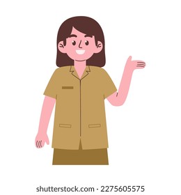 Female teacher teaching at class