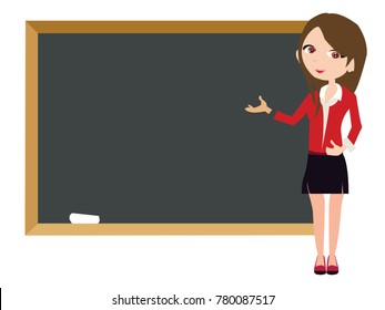 female teacher teaching in a class room