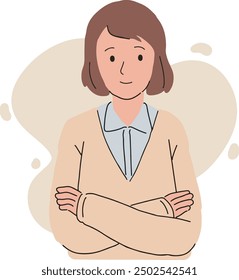 female teacher is teaching in flat vector style