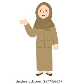 Female Teacher Wearing Hijab Illustration