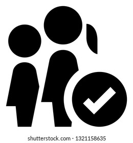 Female Team With Check Mark Vector Icon