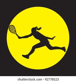 Female Tennis Player Silhouette