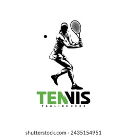 Female tennis player silhouette vector illustration design