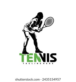 Female tennis player silhouette vector illustration design