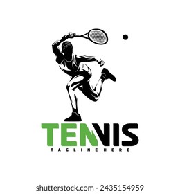 Female tennis player silhouette vector illustration design