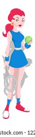 Female Tennis Player Vector