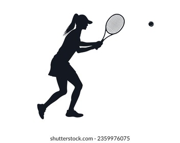 Female tennis player, vector illustration