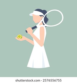 female tennis player vector illustration	
