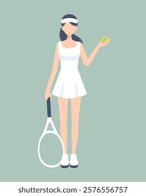 female tennis player vector illustration