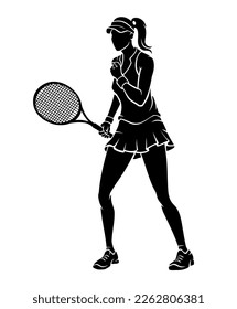 Female Tennis Player, Victory Illustration