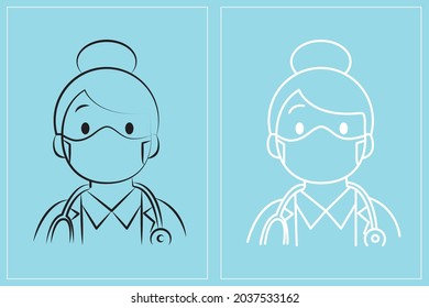 A female therapist or nurse in medical clothes in a hospital .