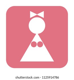 Female toilet pointer. Vector