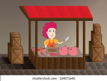 female trader pig