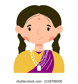 Female traditional dress vector icon. Nepal female using culture dress