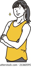 Female trainee with confidence in style