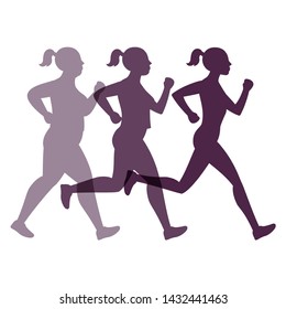 Female transformation vector concept. Jogging weight loss woman