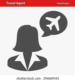 Female Travel Agent Icon. EPS 8 Format.