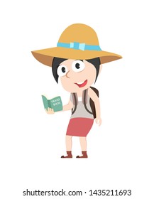 female traveler vector illustration design